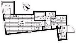グランドコンシェルジュ用賀アジールコート 2階1Kの間取り