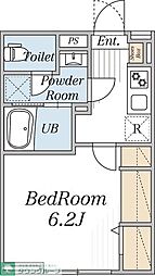 エクレール芦花公園 1階1Kの間取り
