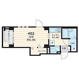 プロスペリティ赤堤 4階1Kの間取り