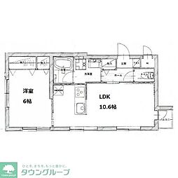 ノア豪徳寺 102 1階1LDKの間取り