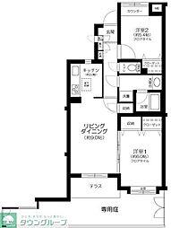 ベルハイム下北沢 1階2LDKの間取り