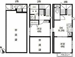 カーサＳ 1階2DKの間取り