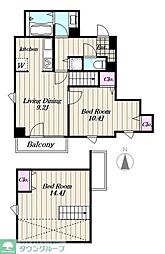 ルモンド世田谷 4階2LDKの間取り