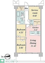 トラープランド蒼麗館 1階2SLDKの間取り