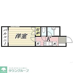 グラッドヒルズ明大前 3階1Kの間取り