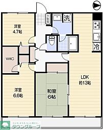 ウッディー遠藤 3階3LDKの間取り