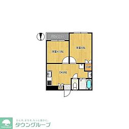 グランデッサ代沢 2階2DKの間取り