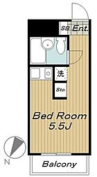 スカイコート世田谷用賀 ワンルームの間取図画像