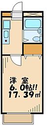 レオパレスイキ明大前 1Kの間取図画像