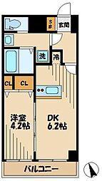 ガーラプレイス八幡山壱番館 1DKの間取図画像