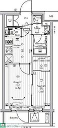 仮称)PREMIUM CUBE世田谷 2Kの間取図画像