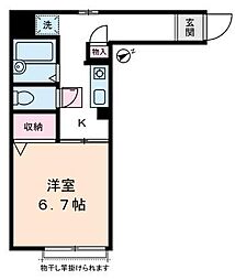 ストリームフラッツ 1Kの間取図画像