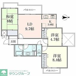 BelleMaisonKOMAE 3LDKの間取図画像