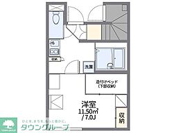 レオパレス芦花公園2 1Kの間取図画像