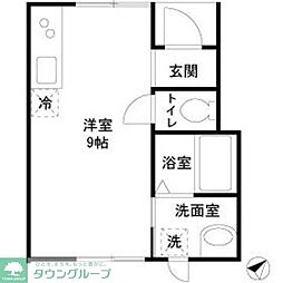 メゾン桜坂 ワンルームの間取図画像