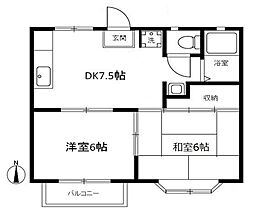シャインホーム 2DKの間取図画像