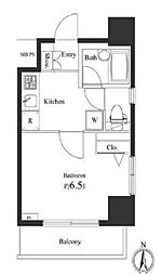 ヴェルト三軒茶屋2 1Kの間取図画像