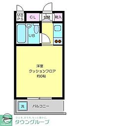 ペガサスマンション経堂 ワンルームの間取図画像
