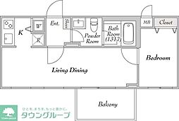ミリアレジデンス桜新町 1LDKの間取図画像