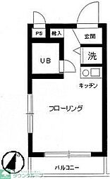 トーシンフェニックス西経堂 ワンルームの間取図画像