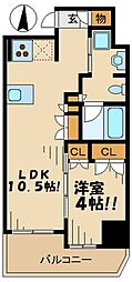 ラ・グラースダイヤモンドマンション桜上水 1LDKの間取図画像