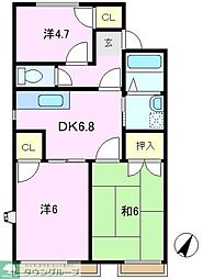 ハイツ富士 3DKの間取図画像