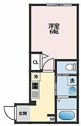 リーナ登戸東 1Kの間取図画像