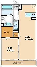 ソレアード 1LDKの間取図画像