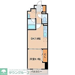 エスポワール登戸 1DKの間取図画像