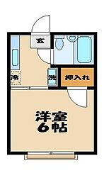 シティーハイムヤマムラ 1Kの間取図画像