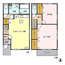 グランジェールC 2LDKの間取図画像