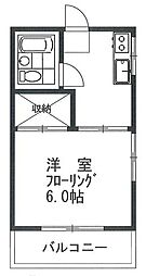 コーポ小野 1階1Kの間取り