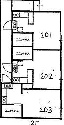 サンドビレッジ小平 2階1Kの間取り