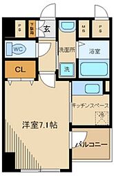 京王線 多磨霊園駅 徒歩9分の賃貸マンション 2階1Kの間取り