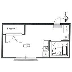 西武拝島線 小川駅 徒歩5分の賃貸アパート 1階ワンルームの間取り