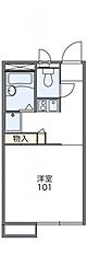 レオパレスＭ−47 2階1Kの間取り