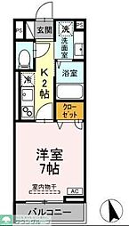 京王線 多磨霊園駅 徒歩7分の賃貸アパート 3階1Kの間取り
