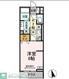 D-ROOM PREMIUM 多磨霊園駅 1階1Kの間取り