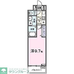 JR中央線 武蔵境駅 徒歩14分の賃貸アパート 1階1Kの間取り