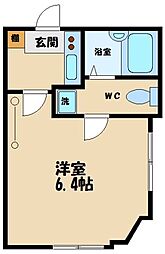 京王線 武蔵野台駅 徒歩3分の賃貸アパート 1階ワンルームの間取り