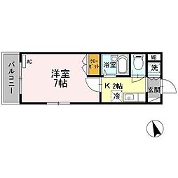JR中央線 吉祥寺駅 徒歩5分の賃貸マンション 1階1Kの間取り