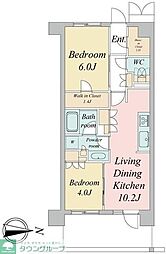 トラープランド蒼麗館 4階2LDKの間取り