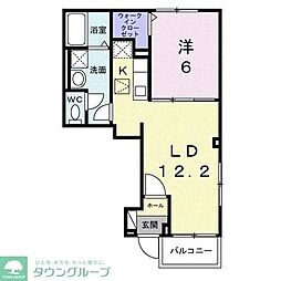 ヒカルサ小平栄町 1階1LDKの間取り