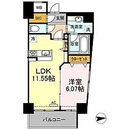 ＳＯＲＡ 2階1LDKの間取り