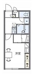 レオパレスポートサイドII 2階1Kの間取り