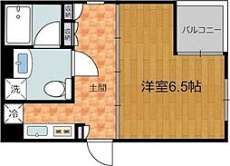 JR中央線 国立駅 徒歩3分の賃貸マンション 3階1Kの間取り