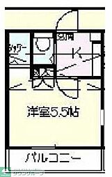 京王井の頭線 三鷹台駅 徒歩7分の賃貸アパート 2階1Kの間取り