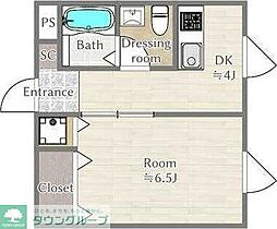 JR総武線 吉祥寺駅 徒歩25分の賃貸マンション 2階1Kの間取り