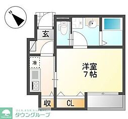 JR南武線 西国立駅 徒歩9分の賃貸アパート 1階1Kの間取り