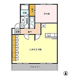 京王線 東府中駅 徒歩12分の賃貸アパート 2階1LDKの間取り